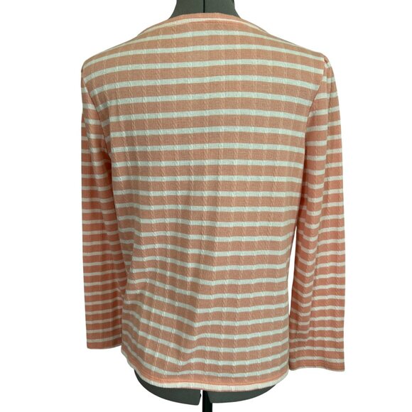 Croft & Barrow Womens Peach & Blue Striped Long Sleeve Sweaters Bundle - Size M - Picture 4 of 7